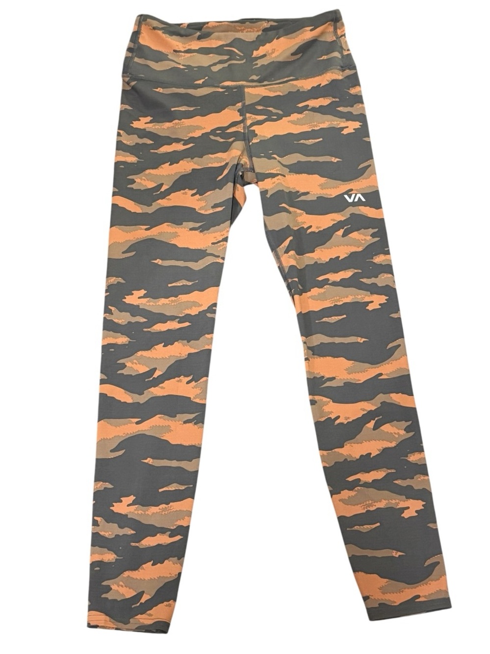 RVCA Womenβs Large Camo High Rise Leggings Orange Gray VA Sport